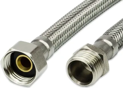 Produktbild von AWM Edelstahl Flexschlauch (DN13) 3/4" ÜM x 3/4" AG - 110 cm Armaturn Panzerschlauch Sanitär Hauswasserwerk