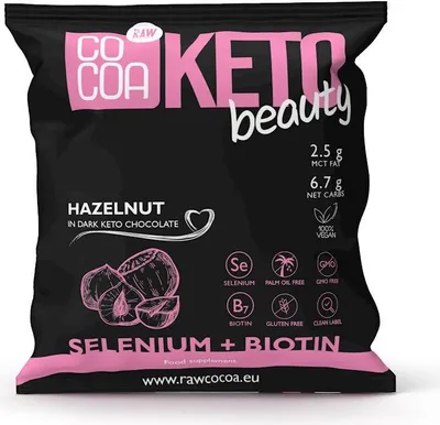 Produktbild von COCOA Keto Beauty Haselnüsse in Schokolade, MCT Öl, Zuckerfrei, Low Carb