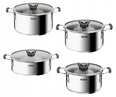 Produktbild von Topfset Tefal Opti Space G7378S55 8-teilig Edelstahl induktionsgeeignet