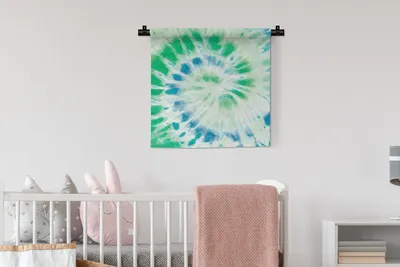 Produktbild von MuchoWow® Wandteppich Wandbehang Sommer - Krawattenfärbung - Grün 60x60 cm Tapisserie Dekoration Wandtuch - Dekorationen - Wand Decke
