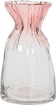 Produktbild von Blumenvase aus zartrosa Glas, 20,5 cm hoch