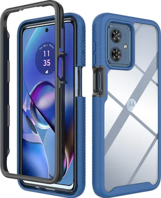 Obrázek produktu pro Moto G54 Case, Hybridní průhledné zadní nárazníkové ochranné pouzdro TPU pro Motorola Moto G54 Navy Blue
