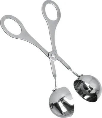 Image de pince pour boulettes de viande 17,5 x 6,5 x 4 cm acier inoxydable argenté
