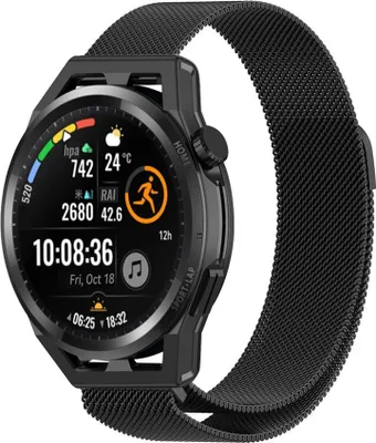 Produktbild von Strap-it Huawei Watch GT Runner Milanese-Armband (Schwarz)