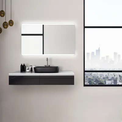 Zdjęcie produktu dla Lustro ?azienkowe z o?wietleniem Lustro ?cienne Talos Chic 120 x 70 cm - wysokiej jako?ci aluminiowa rama z prze??cznikiem - pod?wietlane lustro z neutralnym bia?ym ?wiat?em Lustro ?azienkowe