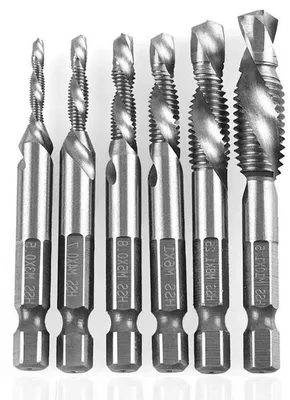 Produktbild von 6-teiliges HSS-Bohrset 1/4 Zoll Sechskant mit M3-M10 Schrauben