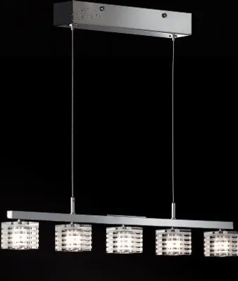 Produktbild von Honsel Glas Hänge-/Pendelleuchte Banda 5xG4 Halogen je 20W/230V Chrom 57cm