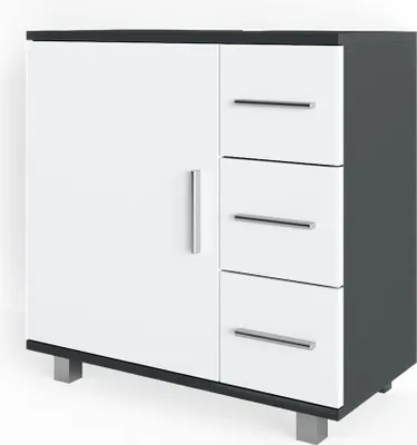Produktbild von Vicco Waschbeckenunterschrank Ilias, 60 x 60.8 cm, Anthrazit/Weiß