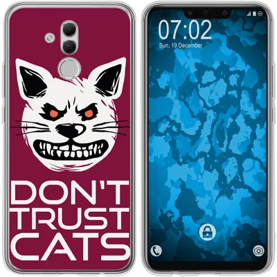 Produktbild von PhoneNatic Case kompatibel mit Huawei Mate 20 Lite Silikon-Hülle Crazy Animals Katze M1