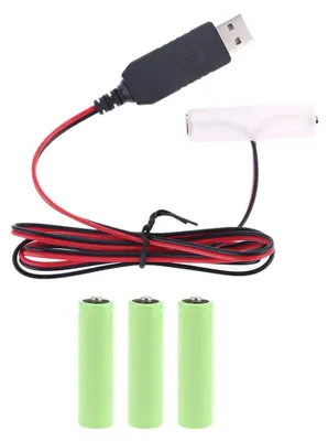 Productafbeelding van Gwxevce LR6 AA batterijadapter. USB-voedingskabel. Vervang 1-4 batterijen