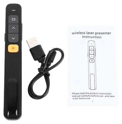 Image de Pointeur laser, récepteur USB noir, Plug-and-Play, rechargeable, présentation, clic pour salle de classe, bureau, réunions