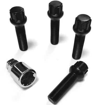 Produktbild von Felgenschloss M14x1,5x50mm Kugelbund R14 4x schwarze Felgenschlösser Felgensicherungen 4er-Set Felgen-Diebstahlsicherungen