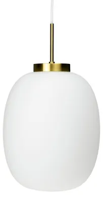 Produktbild von Pendelleuchte LED, Hängelampe, Deckenlampe Pendel, Pendellampe Esstisch, Pendelleuchte für Wohnzimmer, Skandinavische Design, DL39 Opal Messing