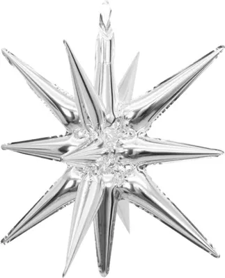 Imagen del producto de Globo de aluminio con forma de estrella, color plateado, 68 cm