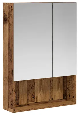 Obrázok produktu pre Kúpeľňová zrkadlová skrinka Staré drevo 50 x 14,5 x 70 cm