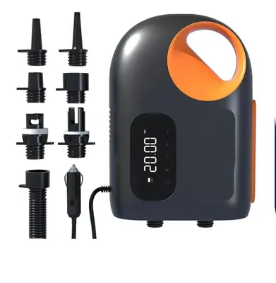 Produktbild von Luftpumpe - Luftkompressor - Elektrische Fahrradpumpe - Tragbare, digitale elektrische Luftpumpe - 12V - 20 PSI