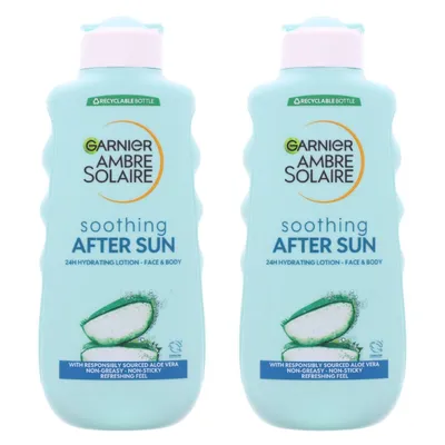 Produktbild von 2x Garnier Ambre Solaire Soothing After Sun Lotion für Körper & Gesicht je 200ml