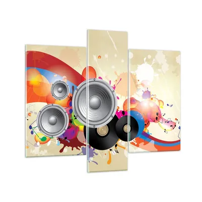 Produktbild von Bilder auf glas - Musik abstrakt Komposition Dekoration - 95x80cm - Glasbilder - Wandbilder - Kunstdruck - Wanddekoration aus Glas - Glas Bilder - Wandbild auf Glas - GCB95x80-2560