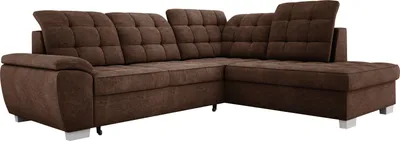 Produktbild von Komfortables Ecksofa LOTTA, Maße 258x212cm, Mit Schlaffunktion Und Hochwertiger Polsterung – Ideales Möbelstück Für Kleine Und Große Räume Anordnung auf der Rechten Seite Farbe: BRONZE