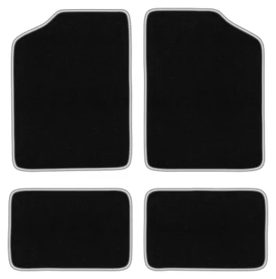 Obrázok produktu pre Velúrové autokoberce pre: Renault 5 1972-1985 (hatchback) – sada 4 ks, čierno-strieborné, na mieru – Wielganizator CARLUX