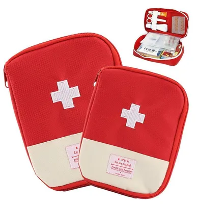 Produktbild von Mini Erste Hilfe Tasche Leer 2 Stück für Reise Camping Wandern Home Office 600D Oxford Stoff