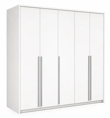 Produktbild von Kleiderschrank GENUA 255 cm – 5-türiger Drehtürenschrank mit viel Stauraum für Schlafzimmer (Weiss)