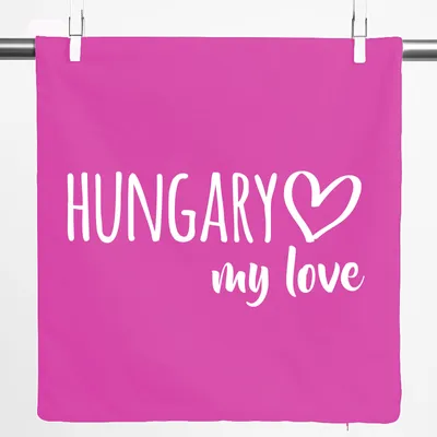 Produktbild von Huuraa Kissenbezug Hungary my love 40x40cm Fuchsia Baumwolle Dekokissenbezug Geschenkidee