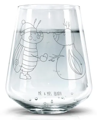 Produktbild von Mr. & Mrs. Panda Glas Nachtfalter Schneemann - Transparent - Geschenk, Weihnachtsgruß, Trinkgefäß, Weihnachten, getränkebecher, Trinkglas, Wasserglas, Schnee, Winter
