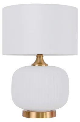 Immagine prodotto di Lampada da tavolo in Vetroceramica TAMIZA bianco-oro 1xE27x15W Vetroceramica / gesso dimensioni: 48x33x33 cm IP20 Light Prestige