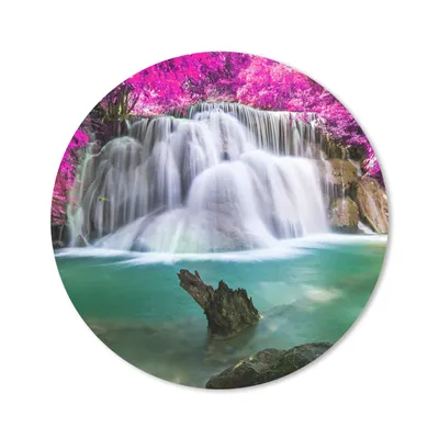 Produktbild von MuchoWow® Mauspad Mousepad Wasserfall - Rosa - Bäume 40x40 cm - Mousepads - Maus Mat - Pad - Mausunterlage - Schreibtisch Accessoires