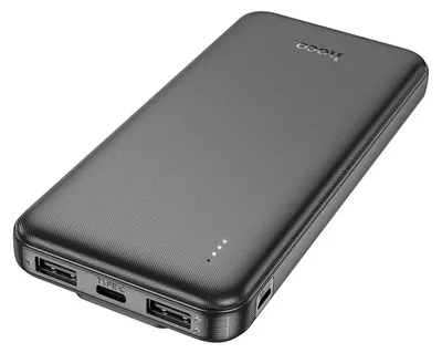 Produktbild von HOCO Powerbank 10 000 mAh mit integriertem Typ C + Lightning 2A Kabel J118 schwarz