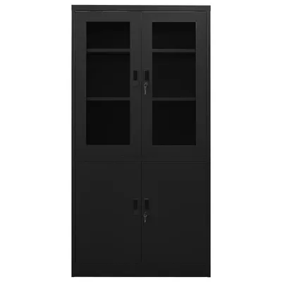 Image de vidaXL Armoire de bureau noir 90x40x180 cm acier