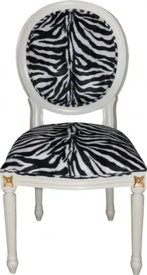 Produktbild von Casa Padrino Barock Esszimmer Stuhl Mod2 Zebra / Creme - Barock Möbel