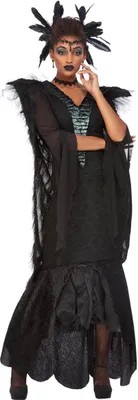 Zdjęcie produktu dla Kostium Królowej Kruków dla kobiet na Halloween w kolorze czarnym