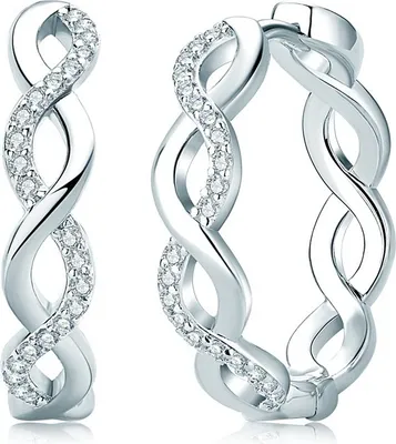 Produktbild von ROUGEMONT Diamant Creolen Moissanit 925 Silbermit Zertifikat Ohrringe Damen