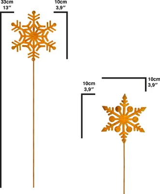 Produktbild von 2er Set kleine Schneeflocke Gartenstecker für Draußen