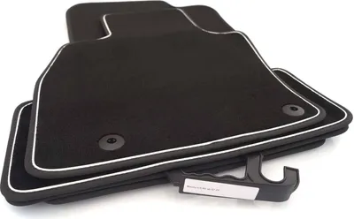 Immagine prodotto di Tappetini per Mazda CX-60 da 2022 tappetini in velours (strisce decorative bianche) tappetini originali di qualità per auto tappeto nero 4 pezzi