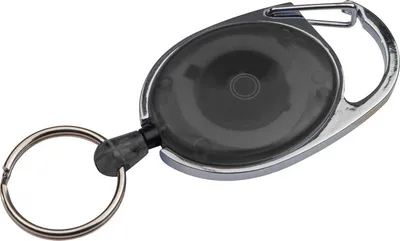 Produktbild von Schlüsselanhänger mit Karabiner und ausziehbarem Schlüsselring / Farbe: schwarz