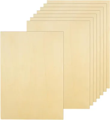 Productafbeelding van Multiplex platen, set van 12, 420 x 300 x 1,5 mm, voor knutselen en modelbouw