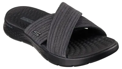 Produktbild von Skechers Go Walk Flex Sandal - Impressed Damen Cross Slide-Sandale Schwarz (Black/Grey), 141420-BKGY