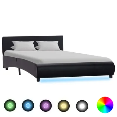 Produktbild von vidaXL Bett mit LED-Beleuchtung ohne Matratze Schwarz 120x200 cm