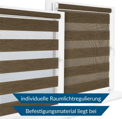 Produktbild von TEXMAXX® Doppelrollo Klemmfix ohne Bohren - 120 x 150cm (Stoffbreite 116 cm) in Weiss / Rollos für Fenster ohne Bohren / Fensterrollo innen ohne Bohren / Doppelrollo ohne Bohren inkl. Zubehör