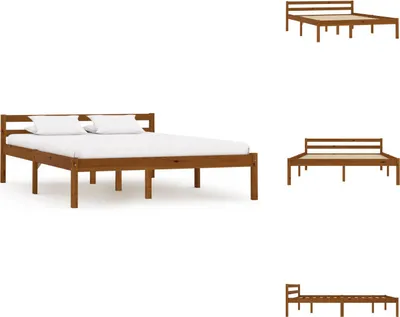 Produktbild von vidaXL Massivholzbett Honigbraun Kiefer 120x200 cm -  Betten & Bettgestelle