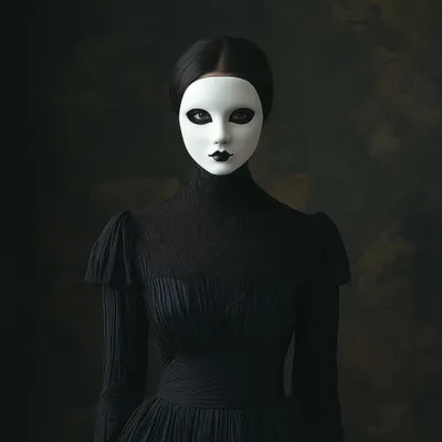 Image de Masque de cosplay 3D – Masque de fantôme gothique, couleur rouge atténué