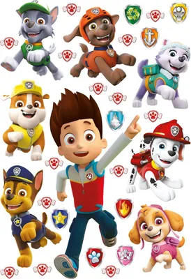 Produktbild von Sanders & Sanders Wandtattoo PAW Patrol Braun, Rot und Gelb - 600117 - 42,5 x 65 cm