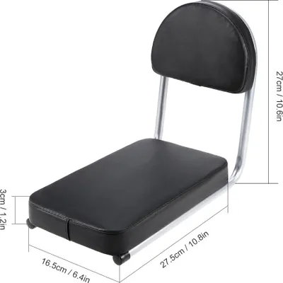 Imagen del producto de Asiento trasero para bicicleta, reposabrazos para transportar niños, asiento trasero para bicicleta con barra de apoyo