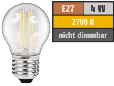 Produktbild von LED Filament Tropfenlampe McShine ''Filed'', E27, 4W, 490lm, warmweiß, klar