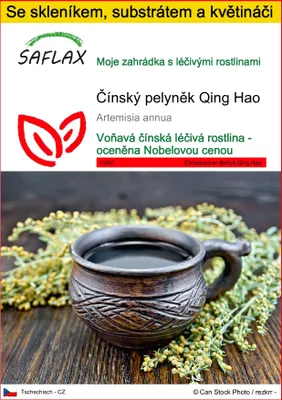 Obrázek produktu pro SAFLAX Kultivační sada - Čínský pelyněk Qing Hao - Artemisia annua - 250 Semena - S mini skleníkem, pěstebním substrátem a 2 květináči