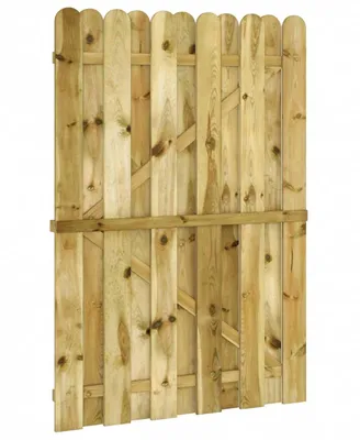 Image de vidaXL Portail de jardin, 100 x 150 cm, en bois massif de pin, vert