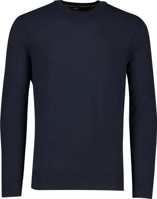 Produktbild von BOSS Orange Asac-c Pullover dunkelblau einfarbig Baumwolle